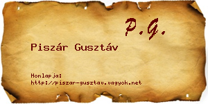 Piszár Gusztáv névjegykártya